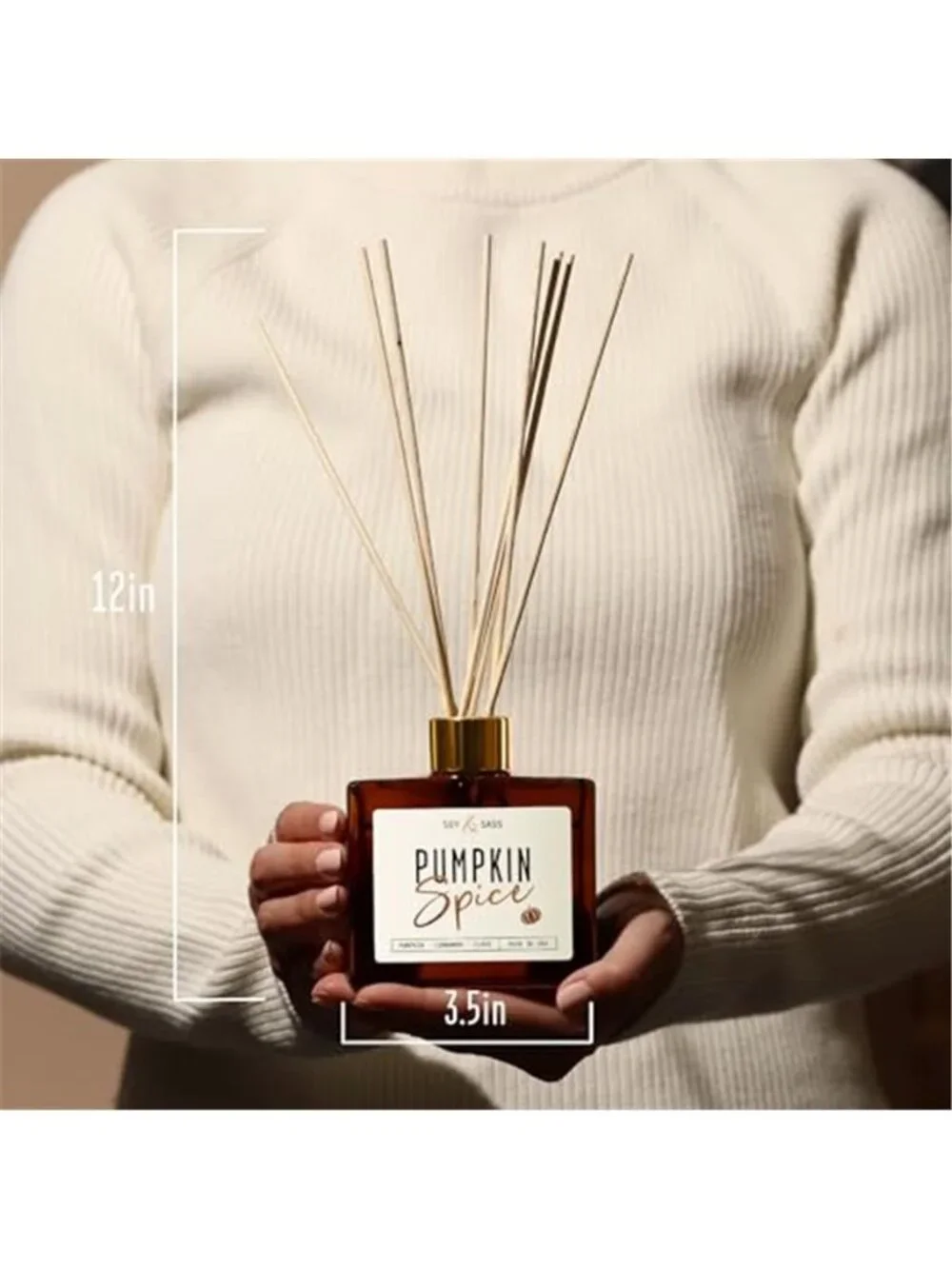 Pumpkin Spice Reed Diffuser, Fall Reed Diffuser Set - Infused w/Essential Oils